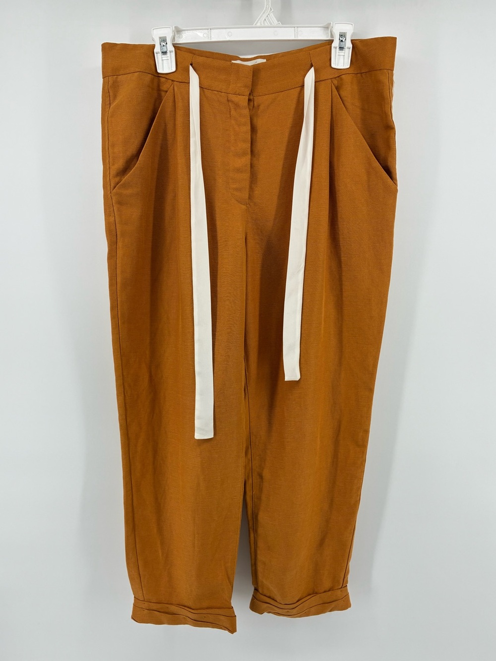 Aritzia Wilfred Mustand Allant Linen Blend Cropped Ankle Pants